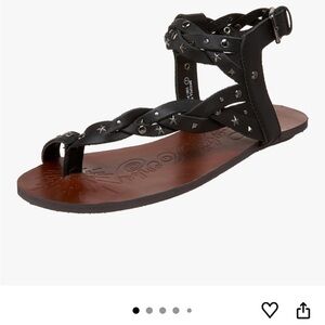 Naughty Monkey Black Studded Sandals